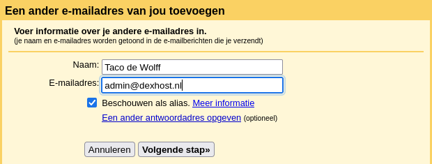 Een ander e-mailaccount toevoegen 1