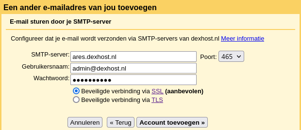 Een ander e-mailaccount toevoegen 2